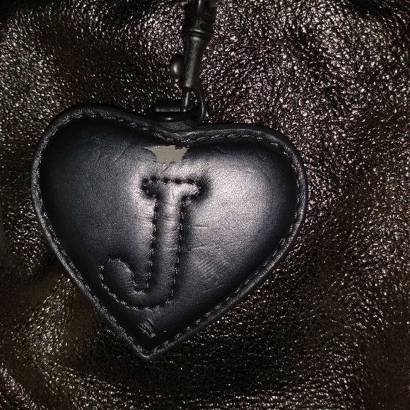 JUICY COUTURE GOLD LEATHER FLUFF HOBO HANDBAG PURSE**MAGNETIC CLOSURES**RARE! - Picture 6 of 12